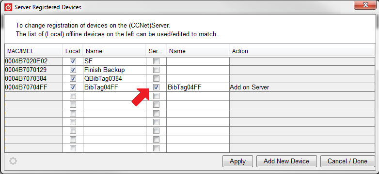 How do I (un)register devices on the CCNET Server?